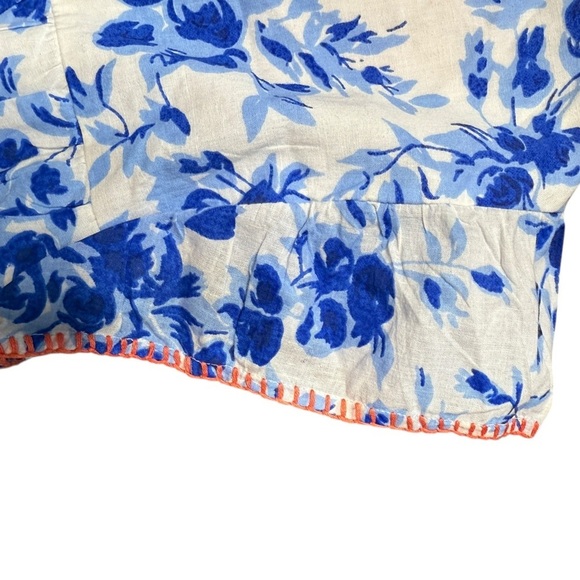 Sister Mary Blue and Red Floral Midi Dress S - Picture 6 of 9